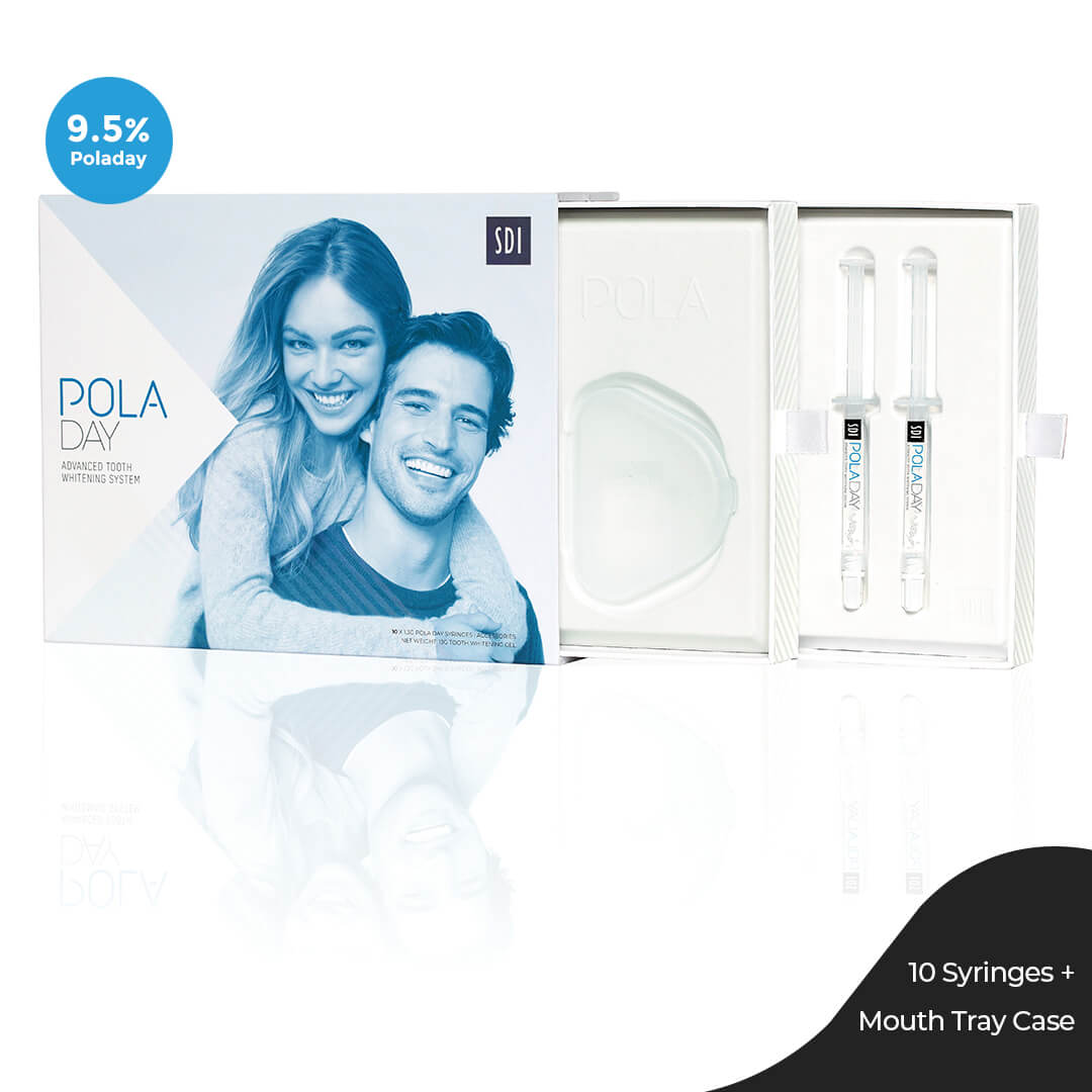 Poladay 9.5 Hydrogen Peroxide Teeth Whitening Gel 10 x 1.3gram Syringes The House of Mouth™