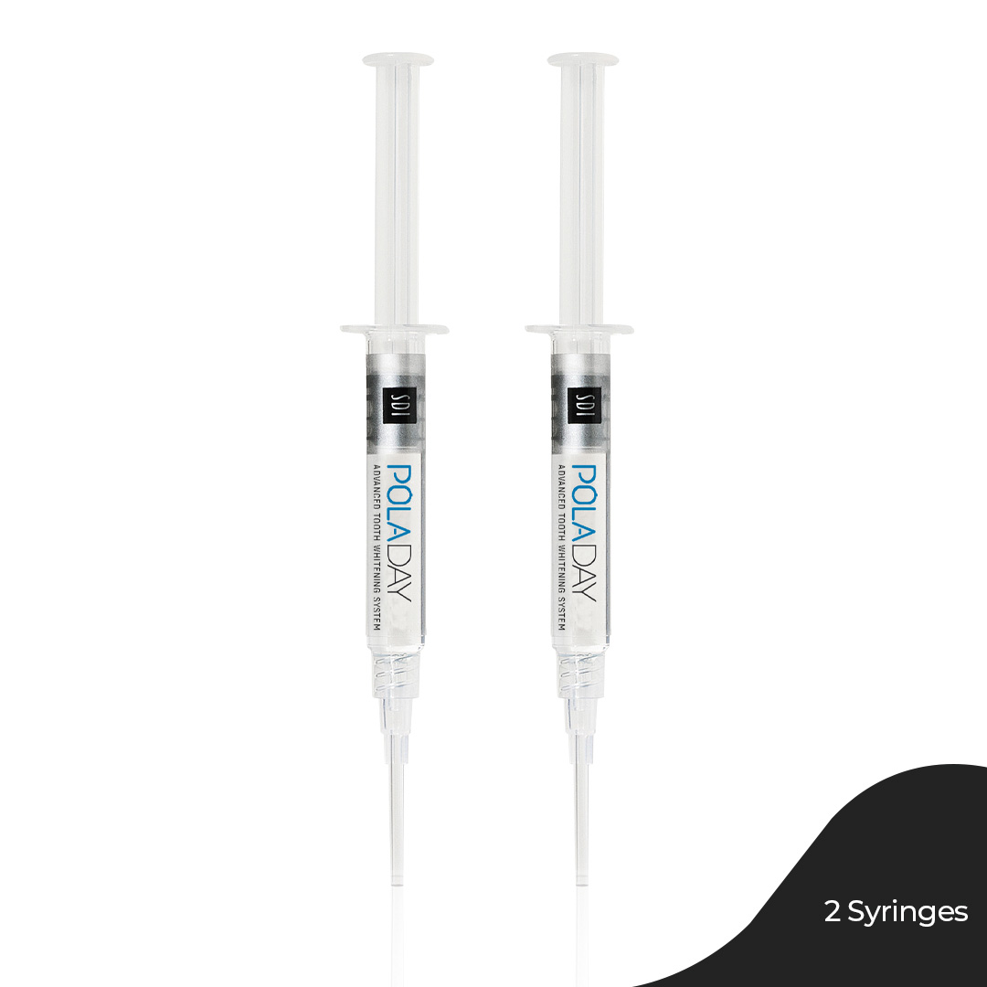 Poladay 6 Hydrogen Peroxide Teeth Whitening Gel 1.3gram Syringes The