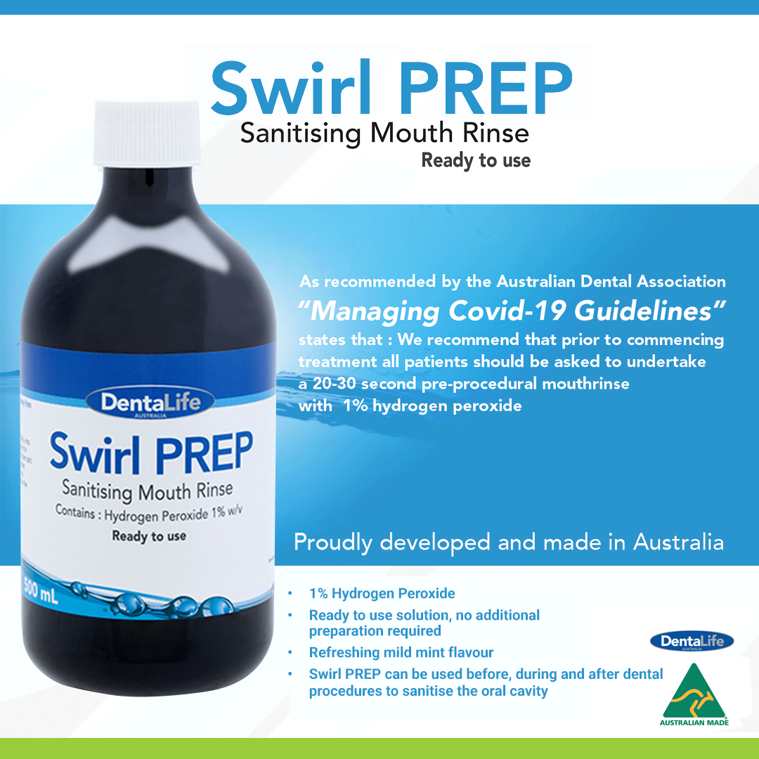 Dentalife Swirl PREP Sanitising Hydrogen Peroxide Mouthrinse 500ml