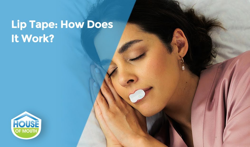Woman Lying Down Sleeping Wearing Mouth Tape